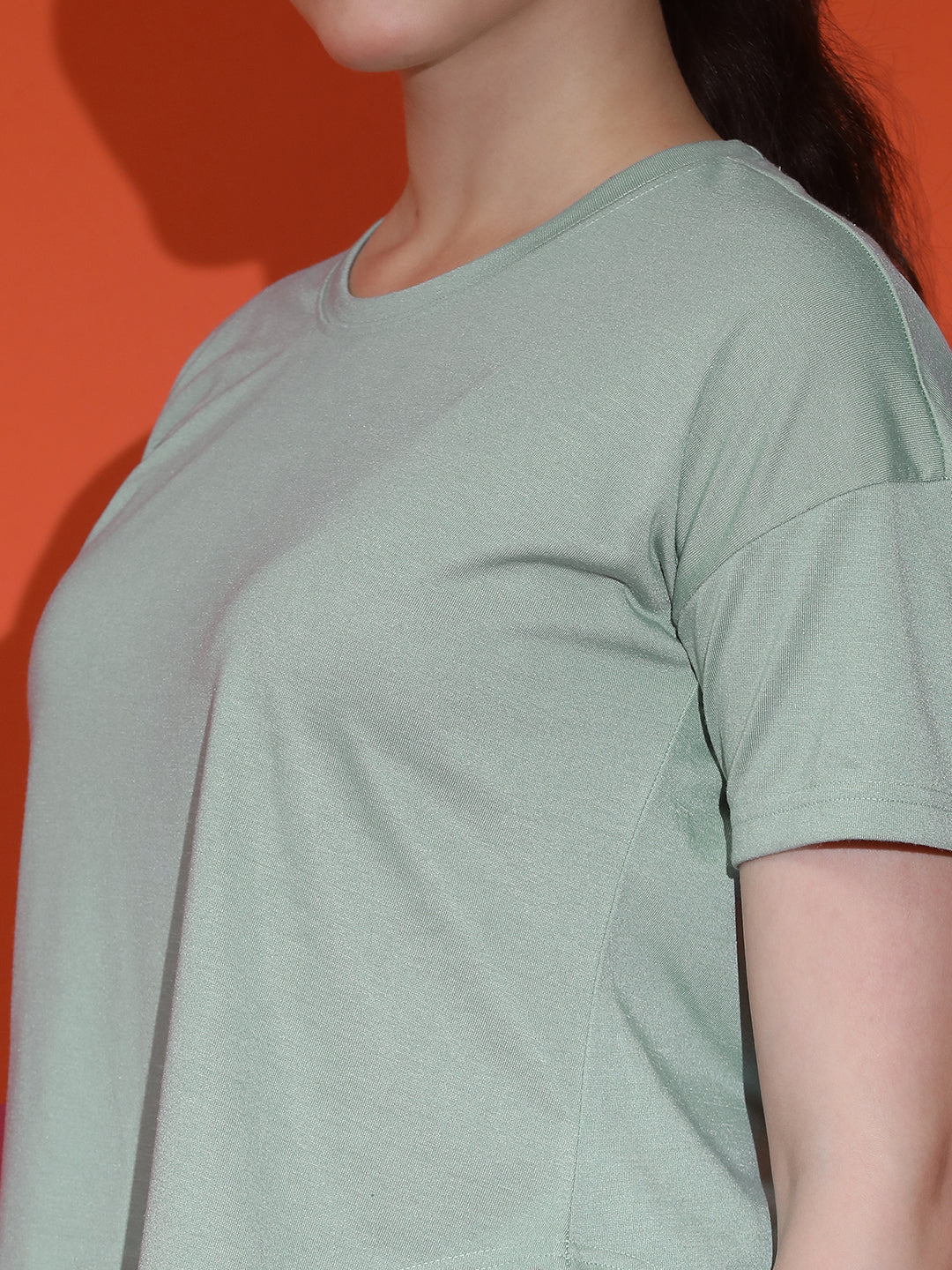 Round Neck Regular Fit Half Sleeve Crop Top T-shirt