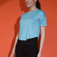 Round Neck Crop Top Drop Shoulder  Half Sleeves T-Shirt