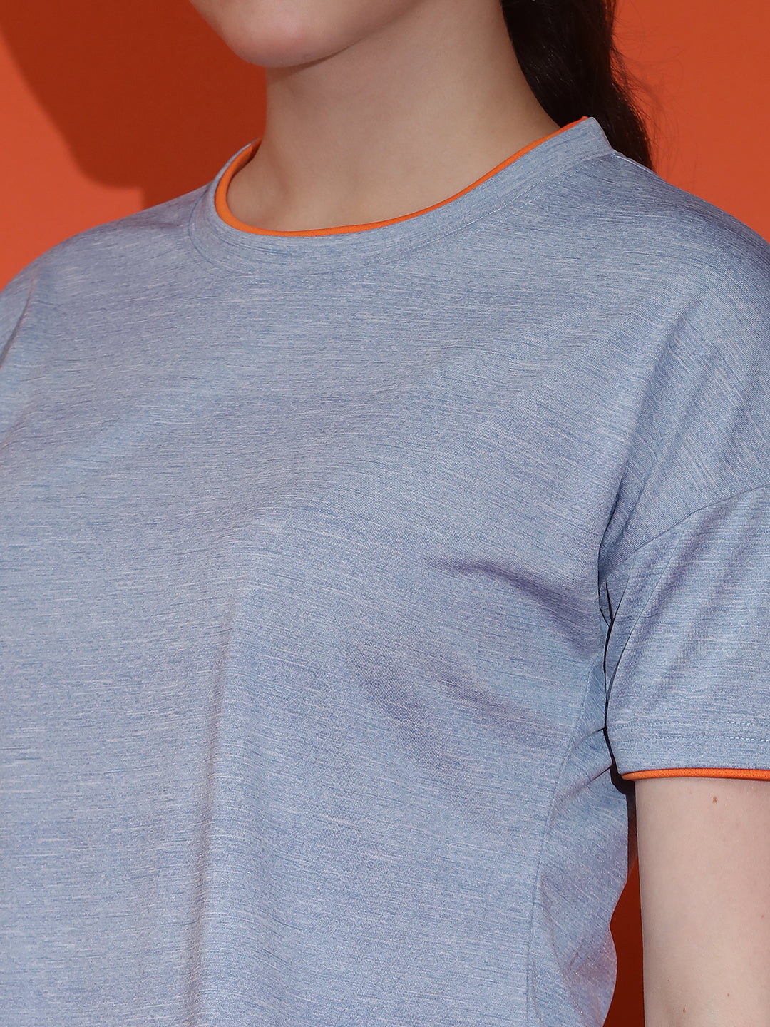 Round Neck Crop Top Drop Shoulder  Half Sleeves T-Shirt