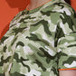 Camouflage Print Round Neck Crop Top Loose Fit T-Shirt