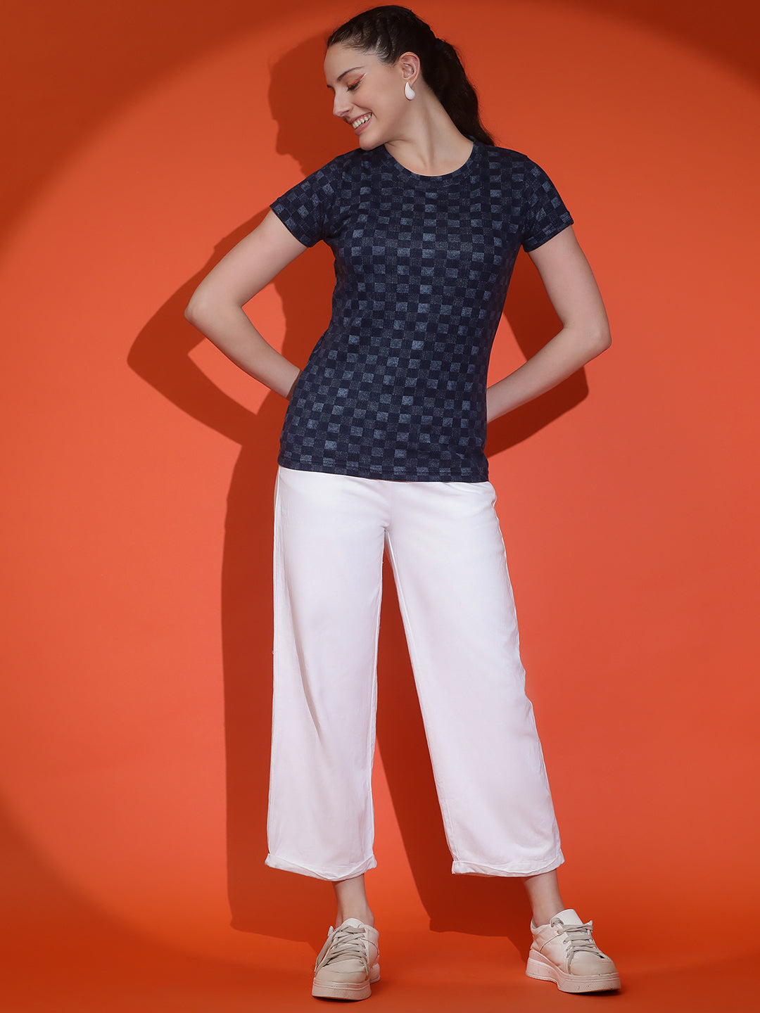 Printed Round Neck Slim Fit Half Sleeve T-Shirt