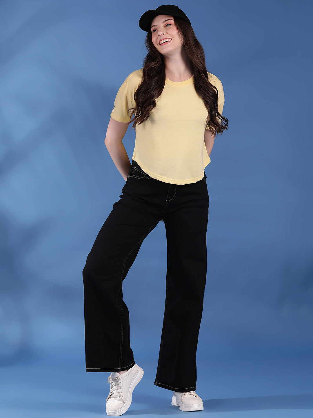 Round Neck Regular Fit Half Sleeve Crop Top T-shirt