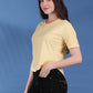 Round Neck Regular Fit Half Sleeve Crop Top T-shirt