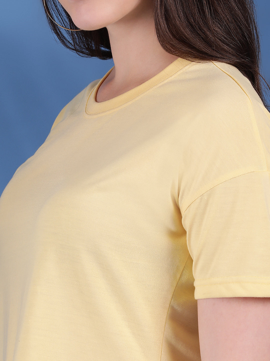 Round Neck Regular Fit Half Sleeve Crop Top T-shirt