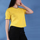 Round Neck Drop Shoulder Crop Top Half Sleeves T-shirt