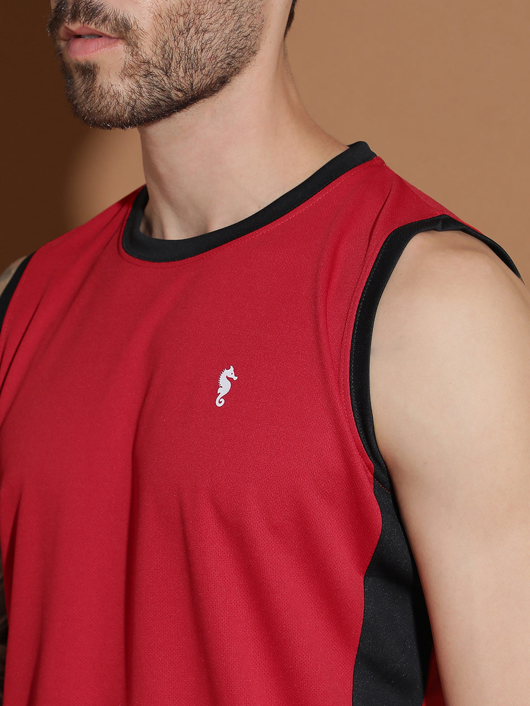 Sleeveless Round Neck Sweat Absorbing Slim Fit Co-Ord Set