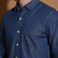 Denim Regular Fit Full Sleeve Cutaway Collar Casual Shirt
