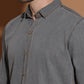 Denim Regular Fit Full Sleeve Cutaway Collar Casual Shirt