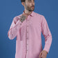Denim Regular Fit Full Sleeve Cutaway Collar Casual Shirt