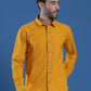 Denim Regular Fit Full Sleeve Cutaway Collar Casual Shirt