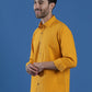 Denim Regular Fit Full Sleeve Cutaway Collar Casual Shirt
