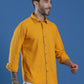 Denim Regular Fit Full Sleeve Cutaway Collar Casual Shirt