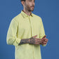 Denim Regular Fit Full Sleeve Cutaway Collar Casual Shirt