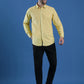 Denim Regular Fit Full Sleeve Cutaway Collar Casual Shirt