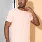 Polyester Jacquard Textured Round Neck Slim Fit Half Sleeve T-Shirt
