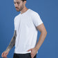 Polyester Jacquard Textured Round Neck Slim Fit Half Sleeve T-Shirt