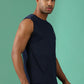 Polyester Sleeveless Slim Fit Round Neck Gym T-Shirt
