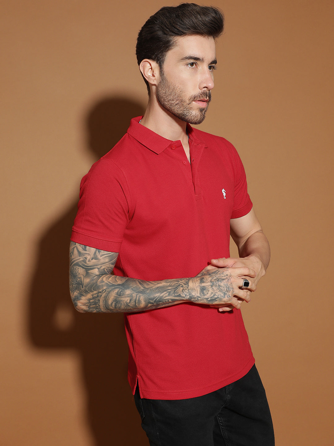 Polo Neck Half Sleeve Casual T-Shirt