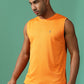 Polyester Sleeveless Slim Fit Round Neck Gym T-Shirt