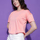 Round Neck Regular Fit Half Sleeve Crop Top T-shirt