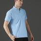 Dryfit Micro Polyester Textured Polo Neck Slim Fit Half Sleeve T-Shirt
