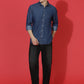 Denim Regular Fit Full Sleeve Cutaway Collar Casual Shirt
