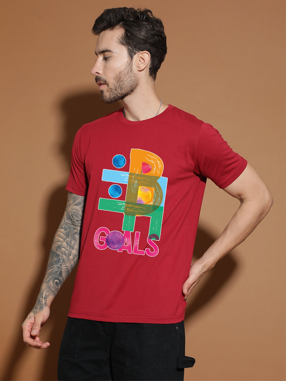 Breezer Tribe Round Neck Cotton T-Shirt for Men | Regular Fit, Half Sleeves, Casual Printed Style