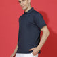Polyester Lycra Jacquard Textured Polo Neck Half Sleeve T-Shirt