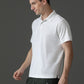 Polyester Lycra Jacquard Textured Polo Neck Half Sleeve T-Shirt