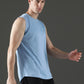 Polyester Sleeveless Slim Fit Round Neck Gym T-Shirt