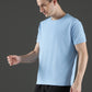 Polyester Lycra Jacquard Textured Round Neck Slim Fit Half Sleeve T-Shirt
