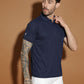Dryfit Polyester Jacquard Textured Polo Neck Half Sleeve T-Shirt