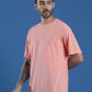 Single Jersey Oversized Round Neck Drop Shoulder Half Sleeve T-Shirt