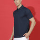 Dryfit Micro Polyester Textured Polo Neck Slim Fit Half Sleeve T-Shirt