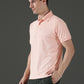 Dryfit Polyester Jacquard Textured Polo Neck Half Sleeve T-Shirt