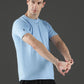 Polyester Jacquard Textured Round Neck Slim Fit Half Sleeve T-Shirt