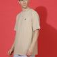 Single Jersey Oversized Round Neck Drop Shoulder Half Sleeve T-Shirt