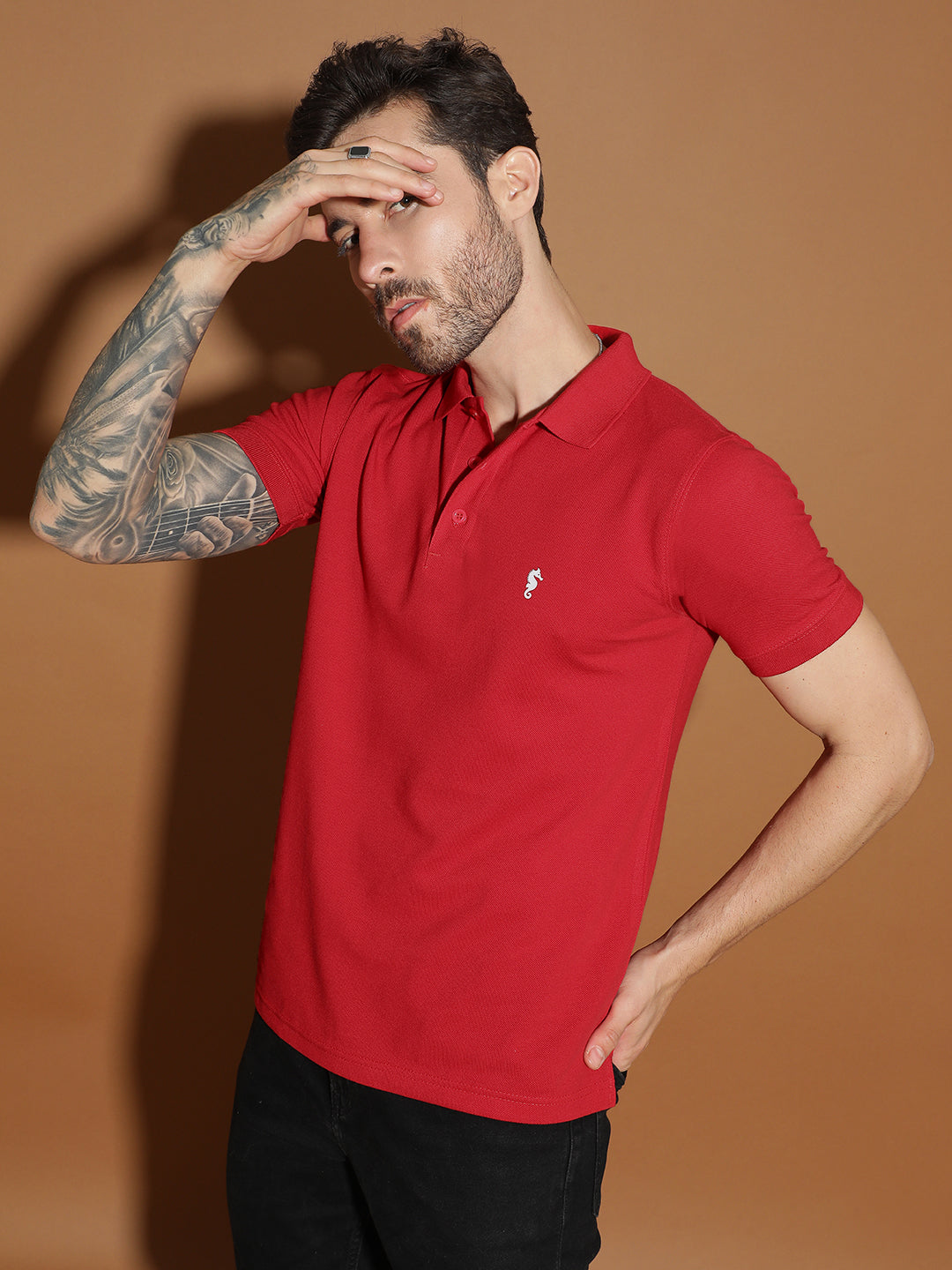 Polo Neck Half Sleeve Casual T-Shirt