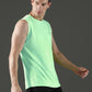 Polyester Sleeveless Slim Fit Round Neck Gym T-Shirt