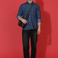 Denim Regular Fit Full Sleeve Cutaway Collar Casual Shirt