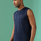 Polyester Sleeveless Slim Fit Round Neck Gym T-Shirt