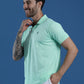 Dryfit Textured Structured Polo Neck Half Sleeve Casual T-Shirt