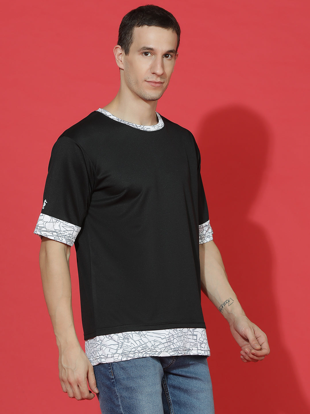 Single Jersey Oversized Round Neck Drop Shoulder Casual T-Shirt