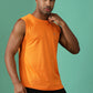 Polyester Sleeveless Slim Fit Round Neck Gym T-Shirt