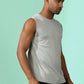 Polyester Sleeveless Slim Fit Round Neck Gym T-Shirt