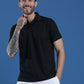 Dryfit Polyester Jacquard Textured Polo Neck Half Sleeve T-Shirt