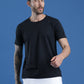 Polyester Jacquard Textured Round Neck Slim Fit Half Sleeve T-Shirt