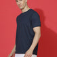 Polyester Jacquard Textured Round Neck Slim Fit Half Sleeve T-Shirt