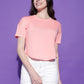 Round Neck Regular Fit Half Sleeve Crop Top T-shirt