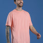Single Jersey Oversized Round Neck Drop Shoulder Half Sleeve T-Shirt